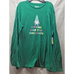 Jammies For Your Families PJ Shirt Mens SZ XLT Green Long Sleeve Crew Neck s35